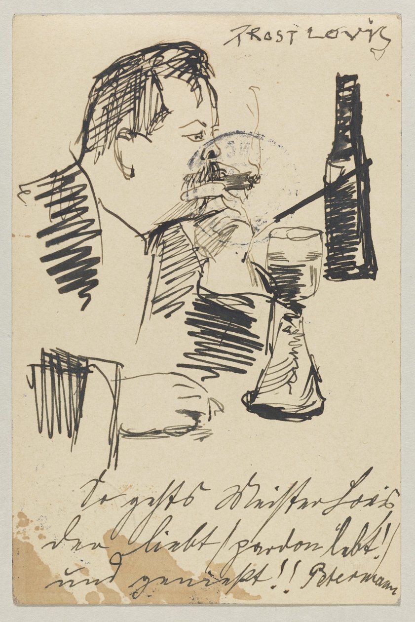 Lovis Corinth Carl Strathmannille: postikortti, postileima 20. huhtikuuta 1903 tekijältä Lovis Corinth