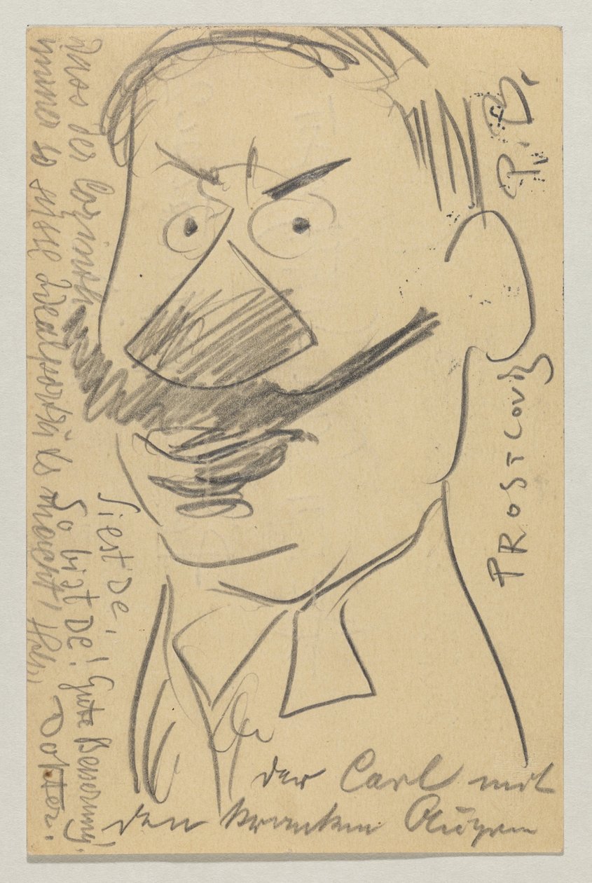 Lovis Corinth Carl Strathmannille: postikortti, postileima 21. helmikuuta 1904 tekijältä Lovis Corinth