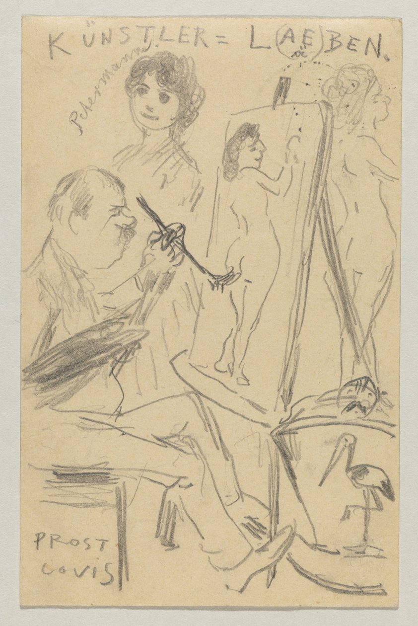 Lovis Corinth Carl Strathmannille: postikortti, postileima 25. kesäkuuta 1904 tekijältä Lovis Corinth