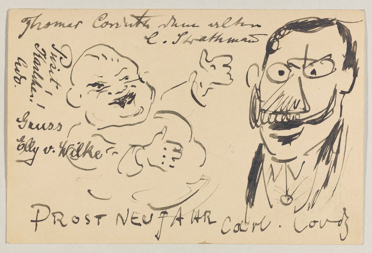 Lovis Corinth Carl Strathmannille: postikortti, postileima 27. joulukuuta 1904 tekijältä Lovis Corinth