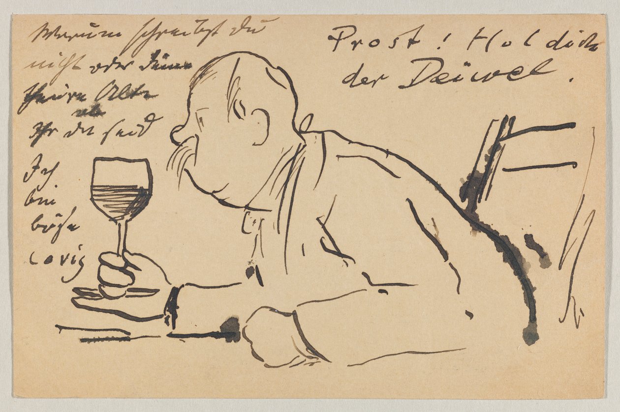 Lovis Corinth Carl Strathmannille: postikortti, postileima 2. syyskuuta 1902 tekijältä Lovis Corinth