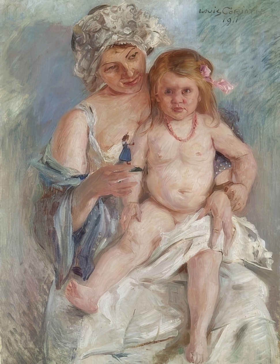 Äiti ja lapsi (Charlotte Corinth ja Wilhelmine). 1911 tekijältä Lovis Corinth