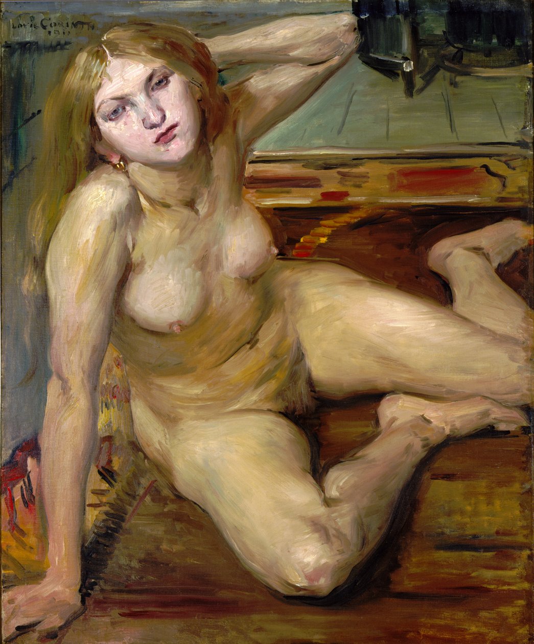 Alaston tyttö matolla tekijältä Lovis Corinth