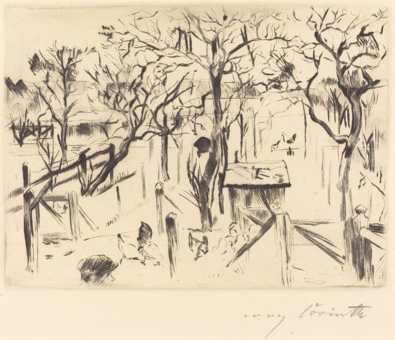 Hedelmäpuutarha syksyllä tekijältä Lovis Corinth