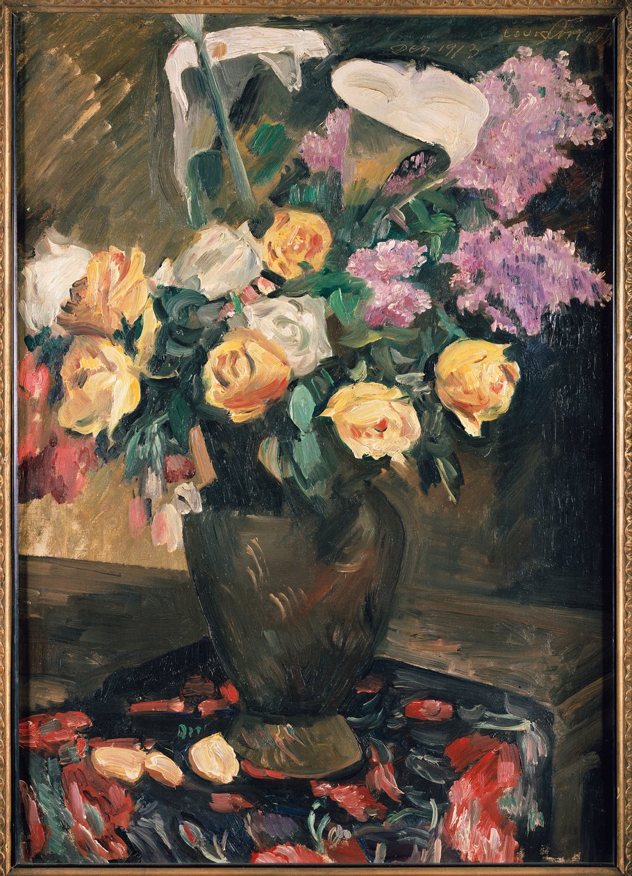 Ruusut, lila ja liljat, 1913 tekijältä Lovis Corinth