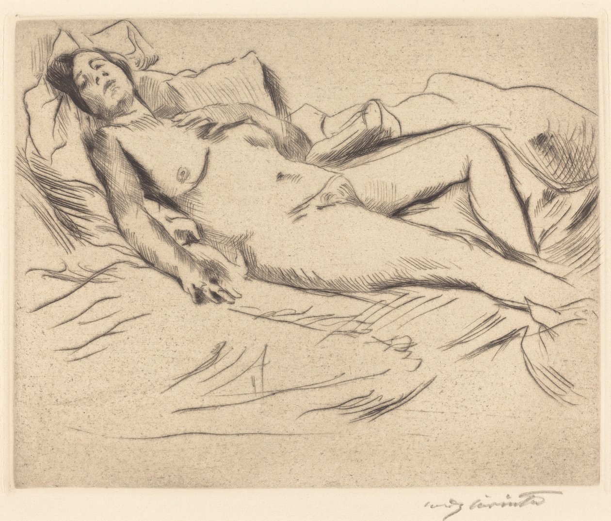 Nukkuva nainen, 1912. tekijältä Lovis Corinth