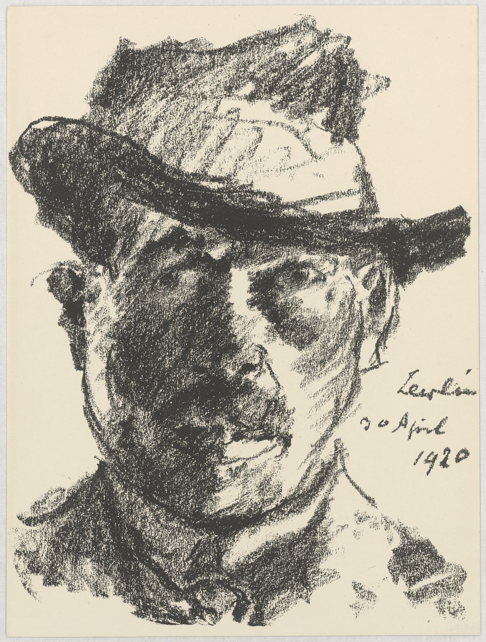 Omakuva lierihattu päässä tekijältä Lovis Corinth