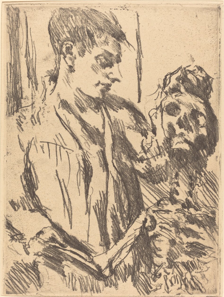 Tod und Jüngling Kuolema ja nuori mies, 1921, julkaistu 1922. tekijältä Lovis Corinth