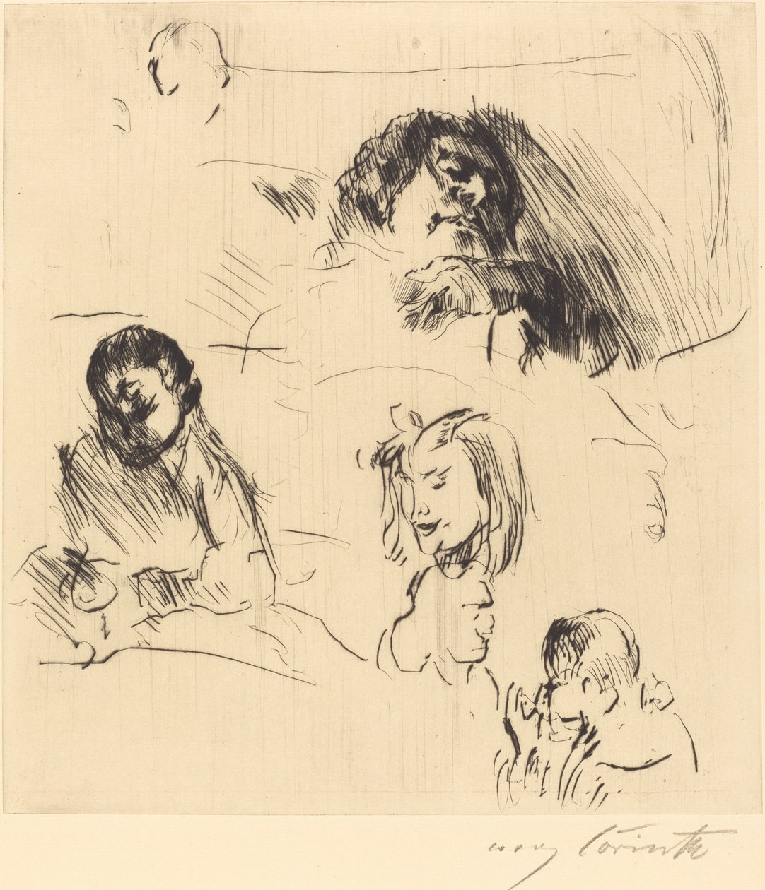 Erilaisia ​​muotokuvaluonnoksia tekijältä Lovis Corinth