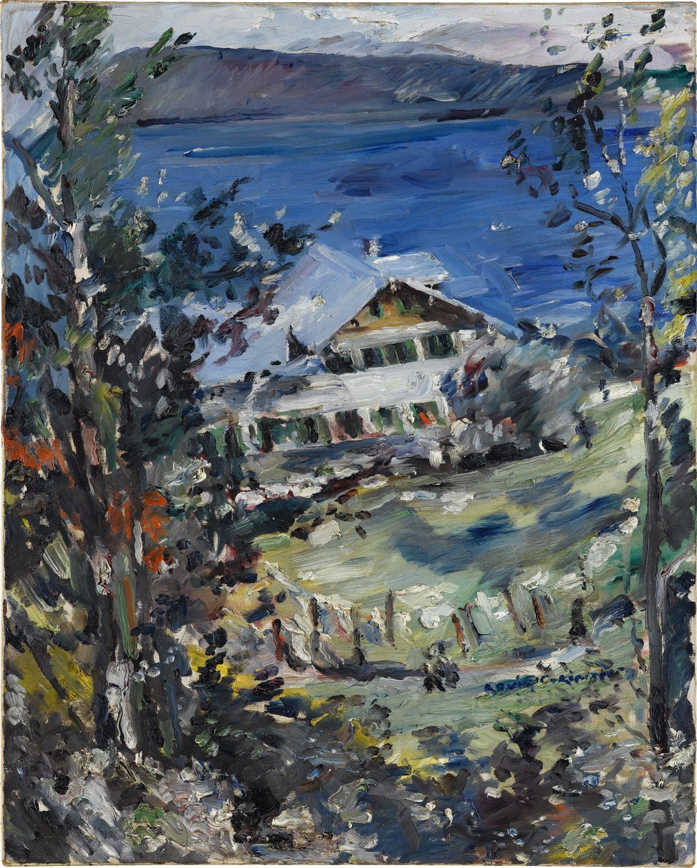 Walchensee, maalaistalo ja pyykinkuivauspaikka tekijältä Lovis Corinth