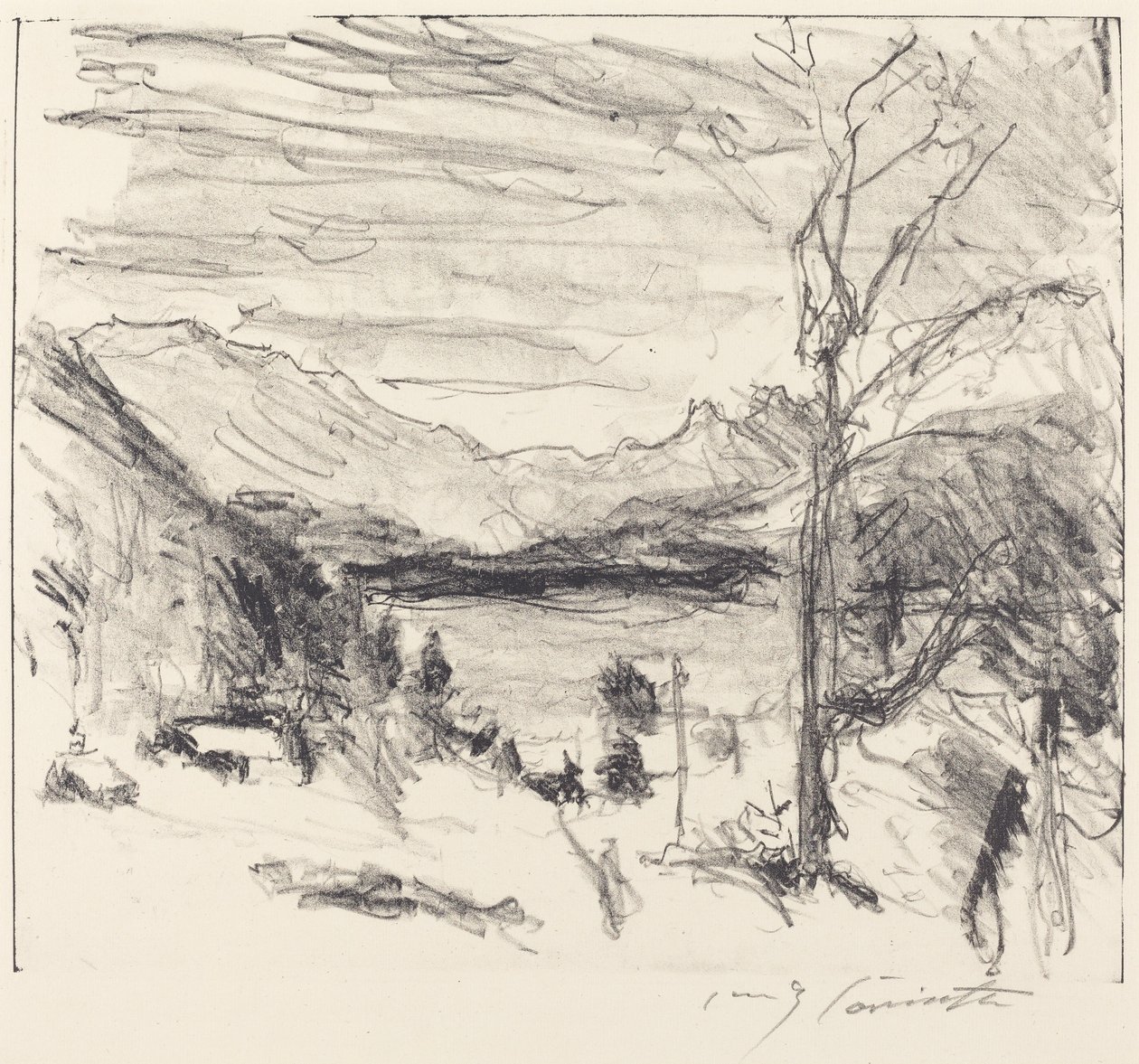 Walchensee im Nebel (Walchensee in Sumu) tekijältä Lovis Corinth
