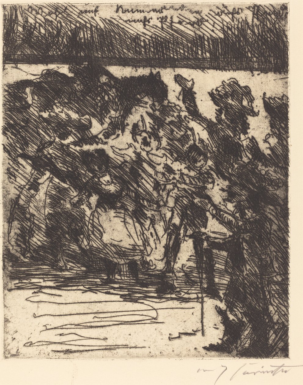 Nouskaa, toverit, hevosen selkään, hevosen selkään! Kentälle, vapauteen vedettynä!..., 1923. tekijältä Lovis Corinth
