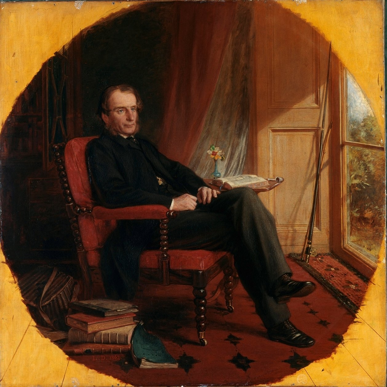 Englantilaisen kirjailijan Charles Kingsleyn (1819-1875) muotokuva Lowes Cato Dickinsonin (1819-1908) maalaus 1862 Lontoo, National Portrait Gallery tekijältä Lowes Cato Dickinson