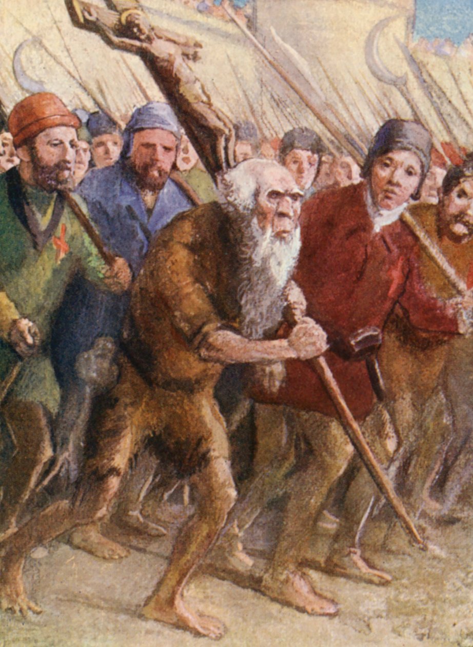 Kuvitus ristiretkistä kertoviin kertomuksiin (värilitografia). tekijältä Lowes Dalbiac Luard