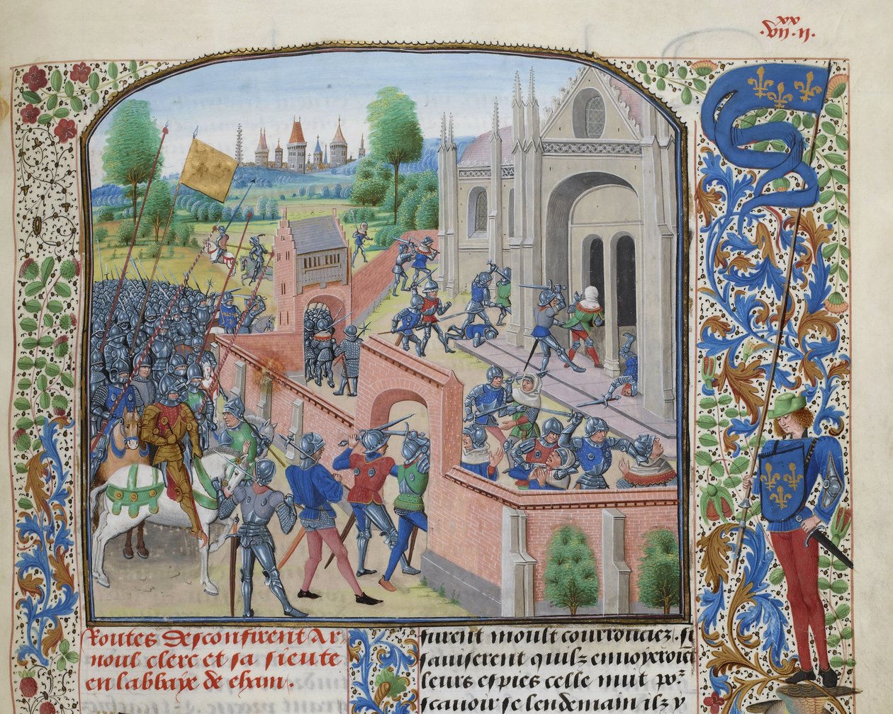 Ename Abbeyn ottaminen, 1381, noin 1470-1475. tekijältä Loyset Liedet