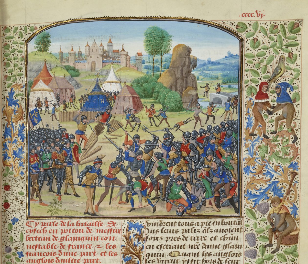 Chisetin taistelu 21. maaliskuuta 1373, noin 1470-1475. tekijältä Loyset Liedet