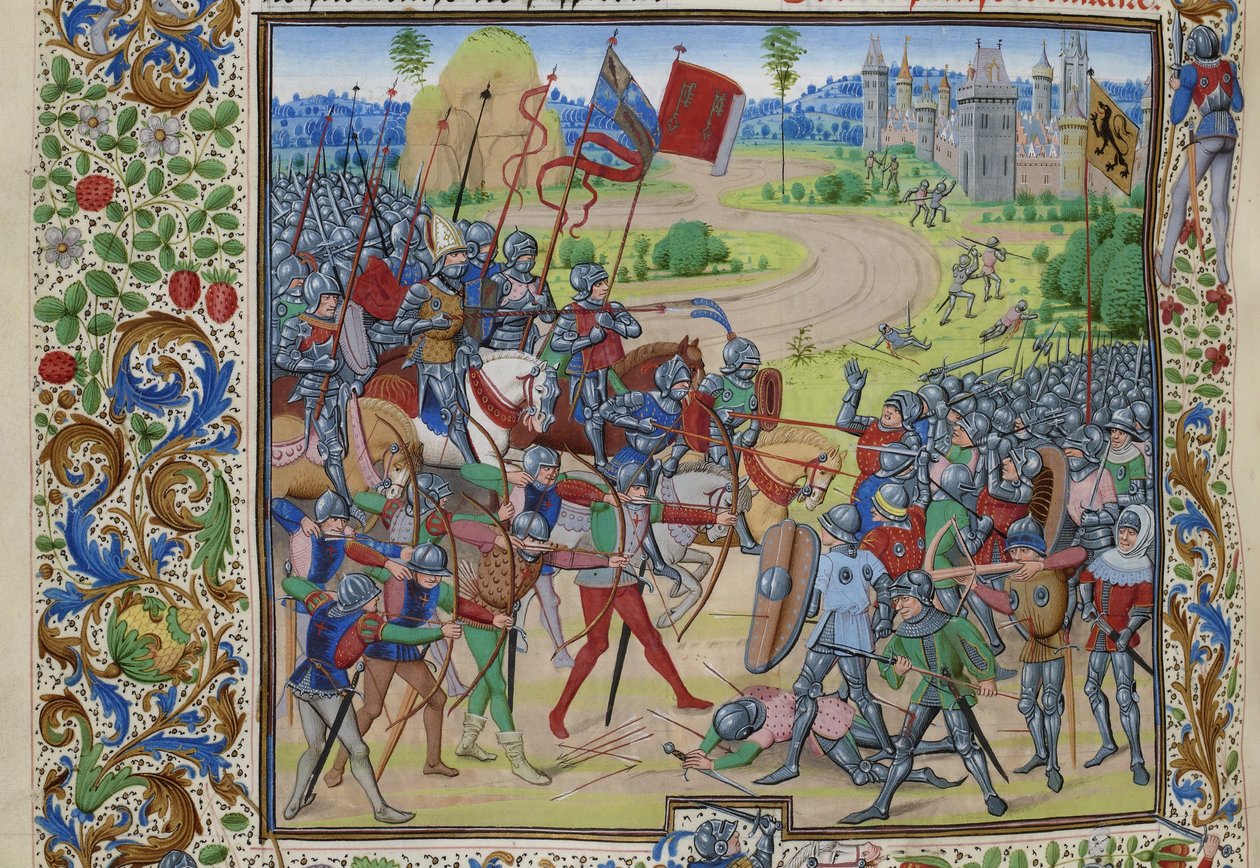 Dunkerquen taistelu 25. toukokuuta 1383, noin 1470-1475. tekijältä Loyset Liedet
