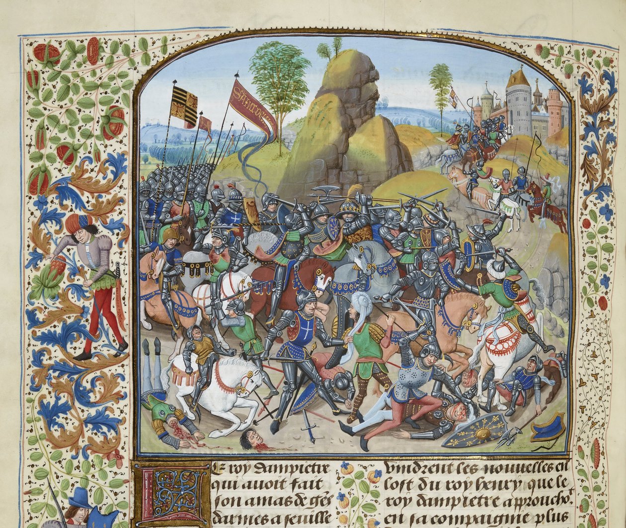 Montielin taistelu vuonna 1369, noin 1470-1475. tekijältä Loyset Liedet