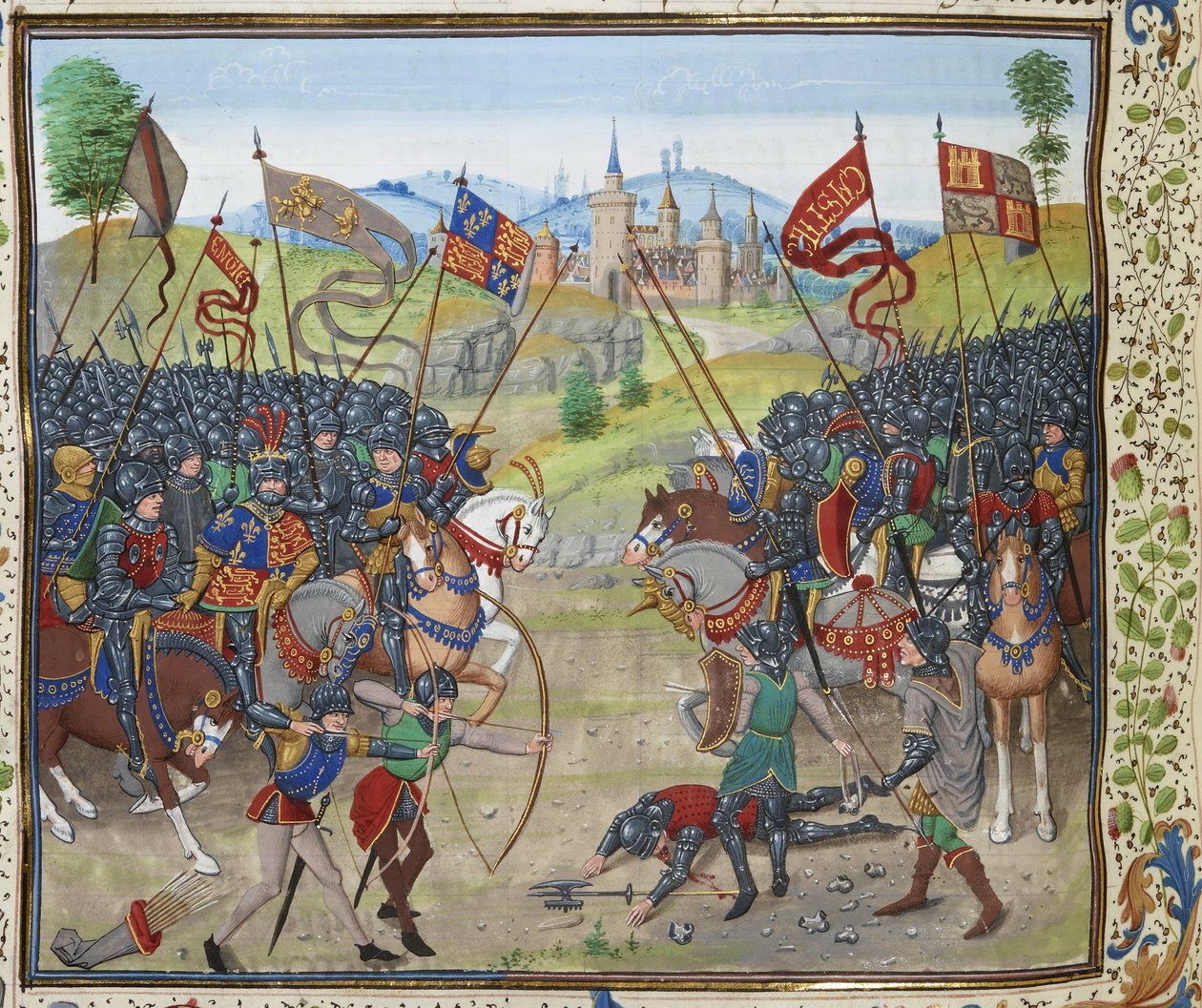 Nájeran taistelu 3. huhtikuuta 1367, noin 1470-1475. tekijältä Loyset Liedet