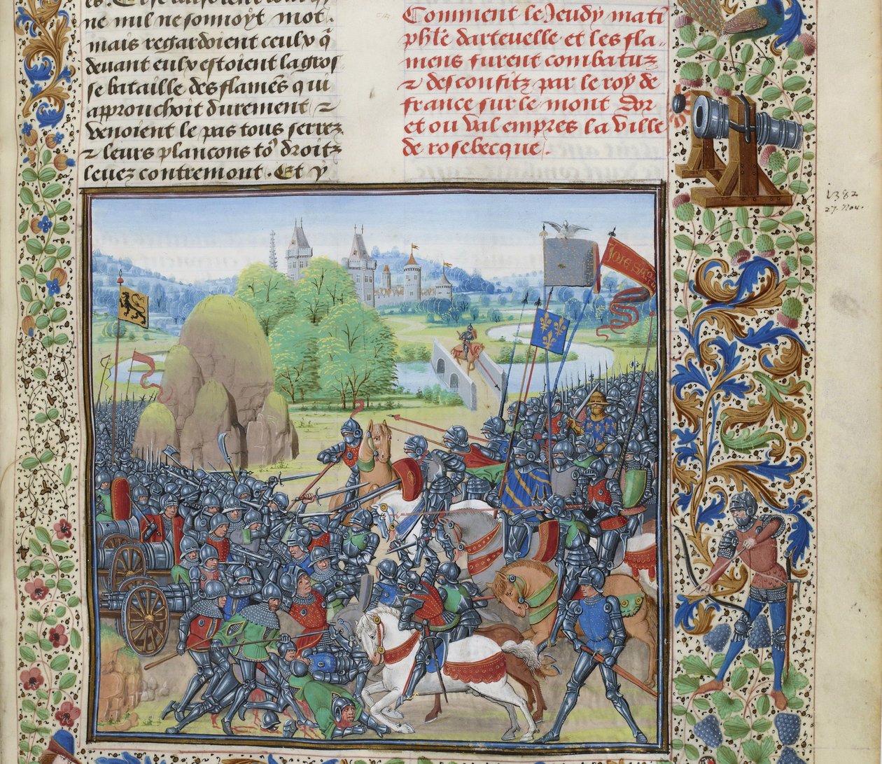 Roosebeken taistelu 27. marraskuuta 1382, noin 1470-1475. tekijältä Loyset Liedet