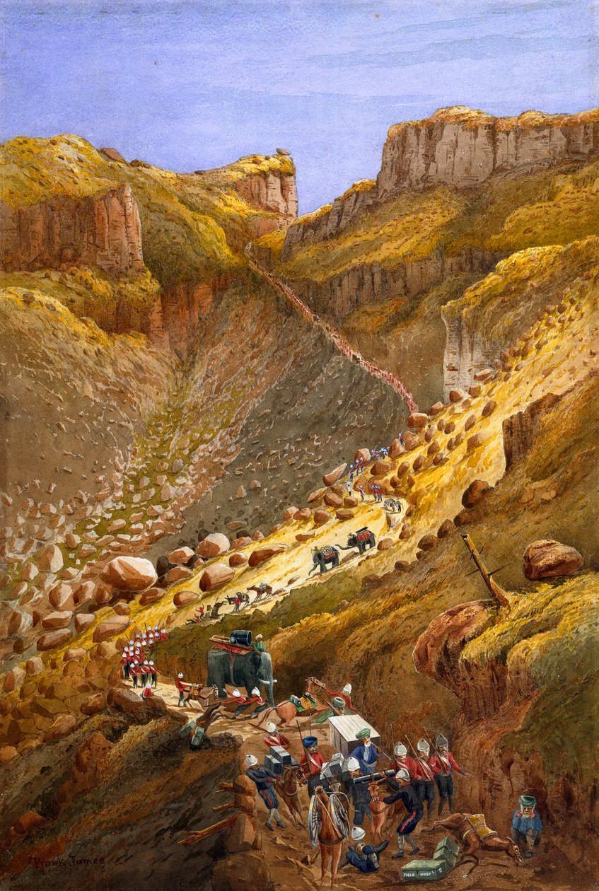 Chettan rotko, Abessinia, 1868 tekijältä Lt Cornelius Francis James