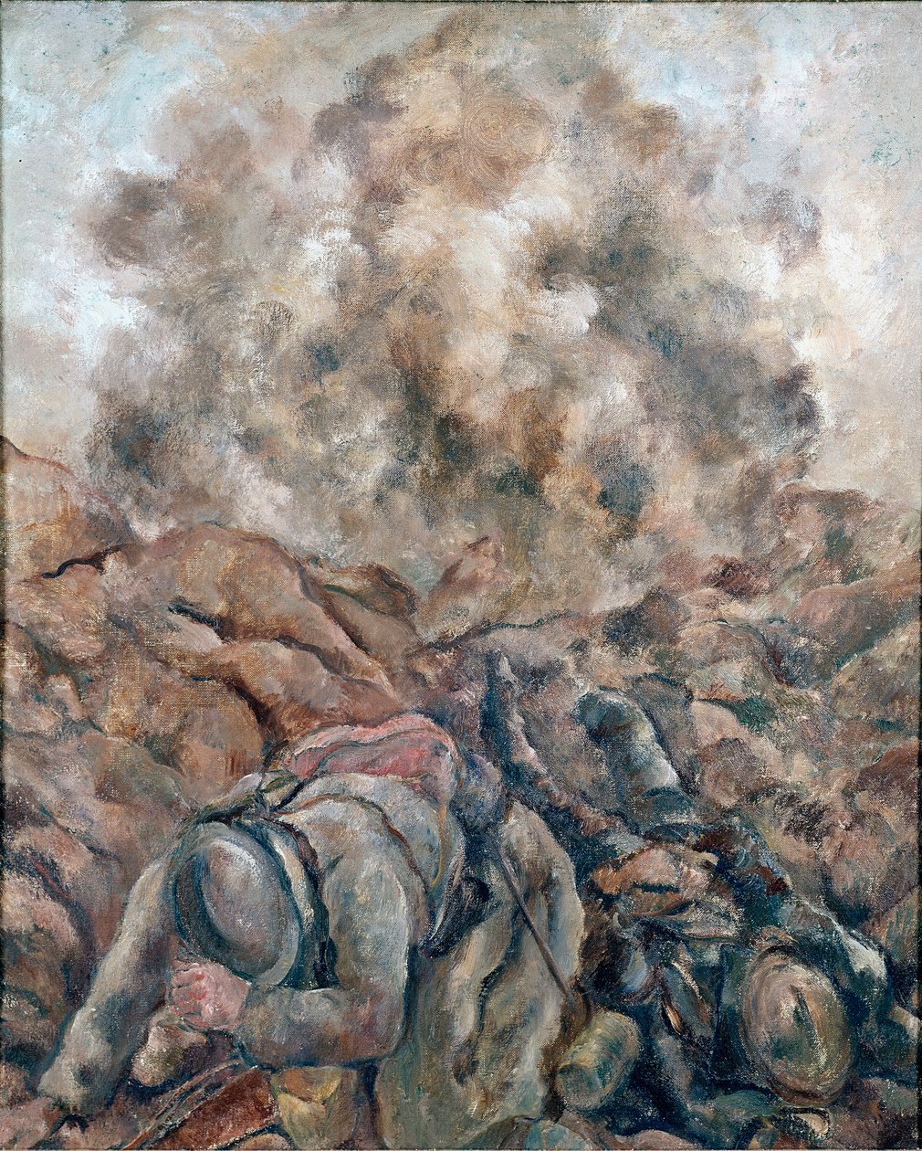 Ensimmäinen maailmansota: Luc Albert Moreaun (1881-1948) maalaus "" Au Front "" 1914 Pariisi, National Museum of Modern Art, Centre Georges Pompidou tekijältä Luc Albert Moreau