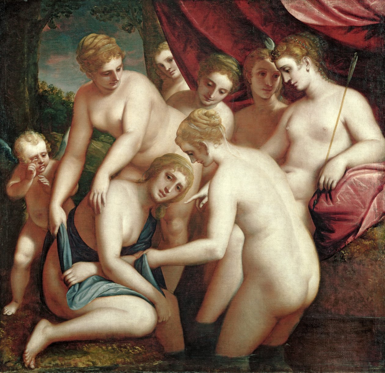 Diana Discovering the Prenancy of Callisto, 1570 tekijältä Luca Cambiaso
