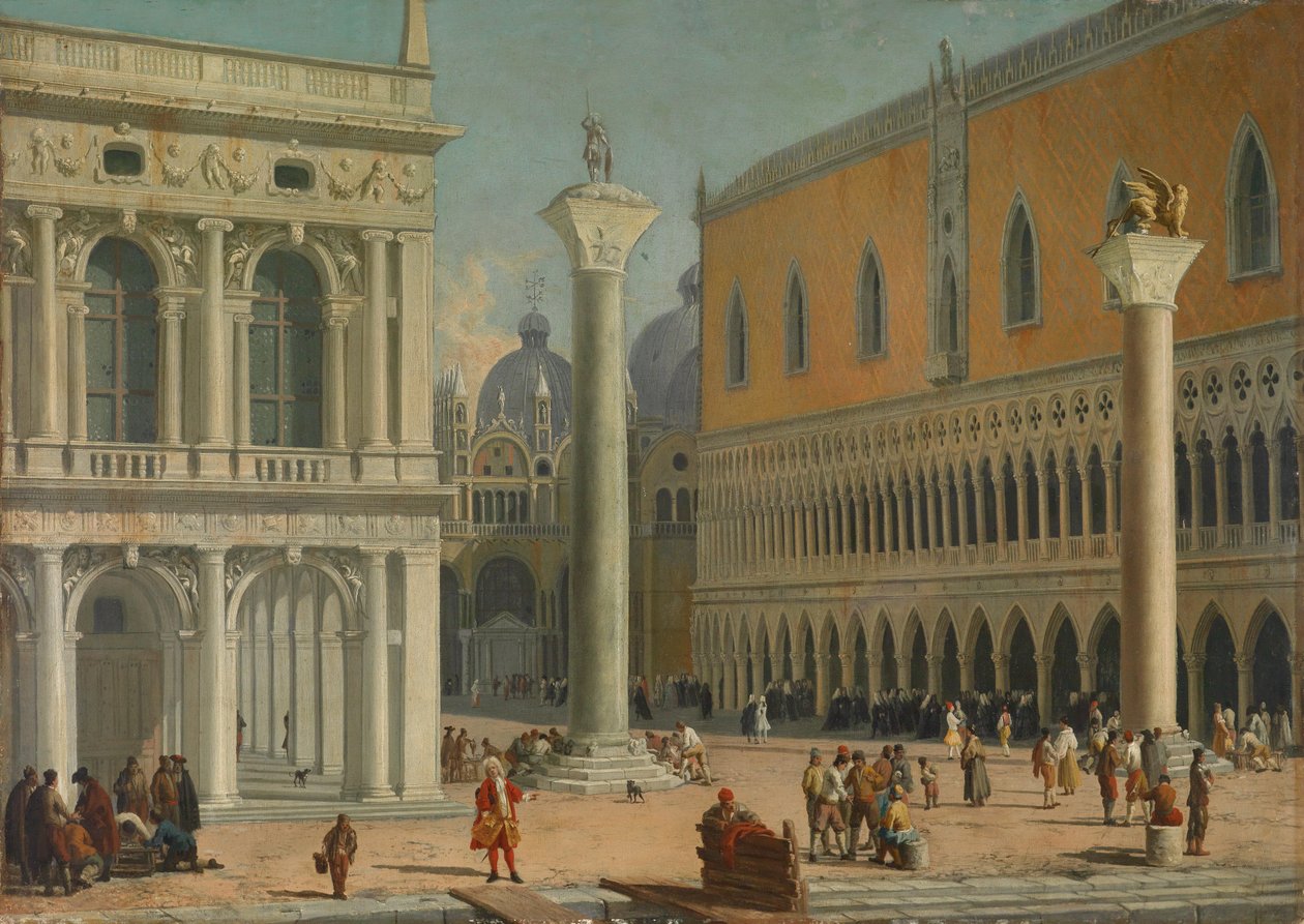 Die Piazzetta Venedig mit dem Dogenpalastissa tekijältä Luca Carlevarijs