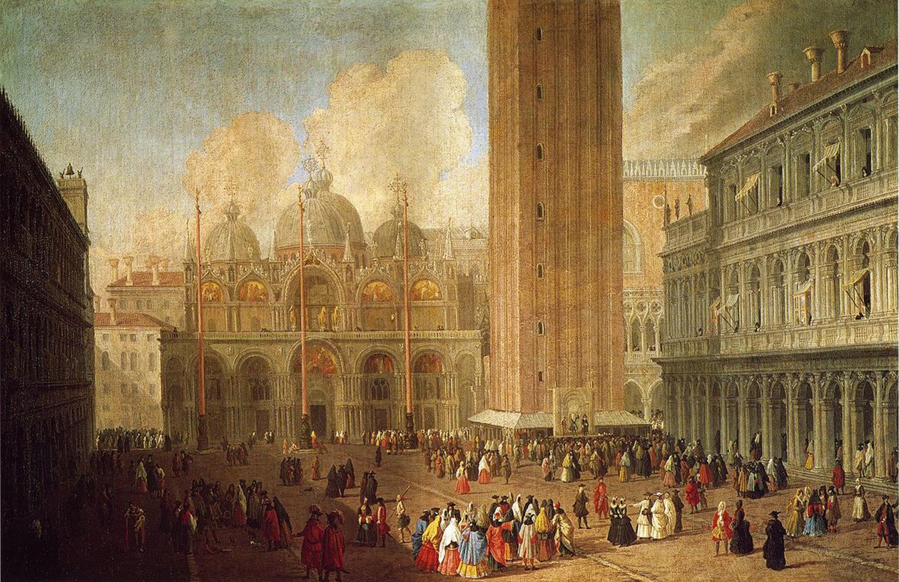 Piazza San Marco, Venetsia, noin 1722 tekijältä Luca Carlevaris