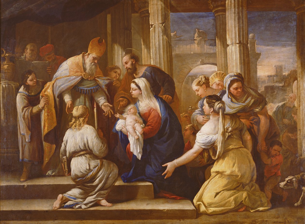 Esitys temppelissä tekijältä Luca Giordano