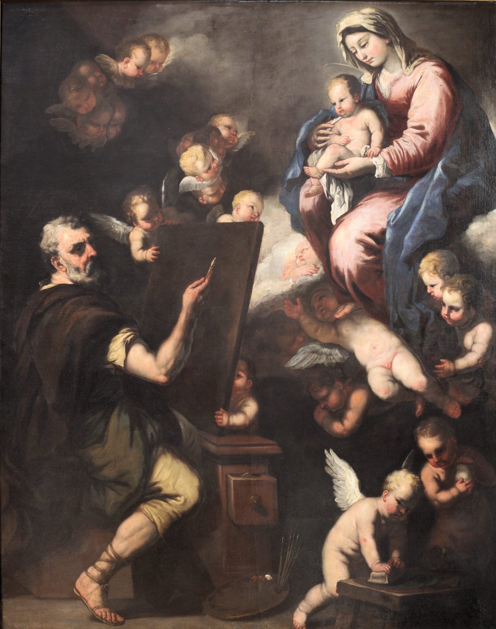 Saint Lucas maalaa Neitsyt tekijältä Luca Giordano