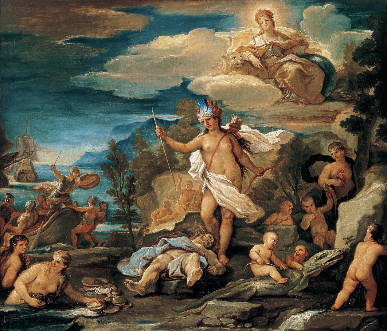 Sarja maailman neljästä osasta. Amerikka tekijältä Luca Giordano