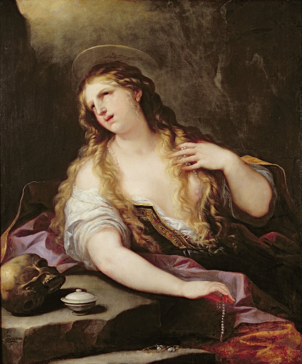 Pyhä Maria Magdaleena luopumassa maailman turhuudesta, n. 1696 tekijältä Luca Giordano