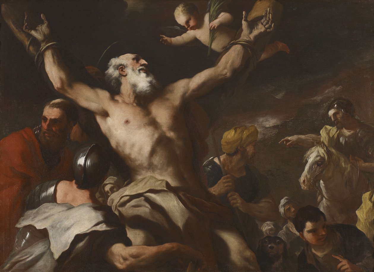 Pyhän Andreaksen ristiinnaulitseminen, noin 1660 tekijältä Luca Giordano