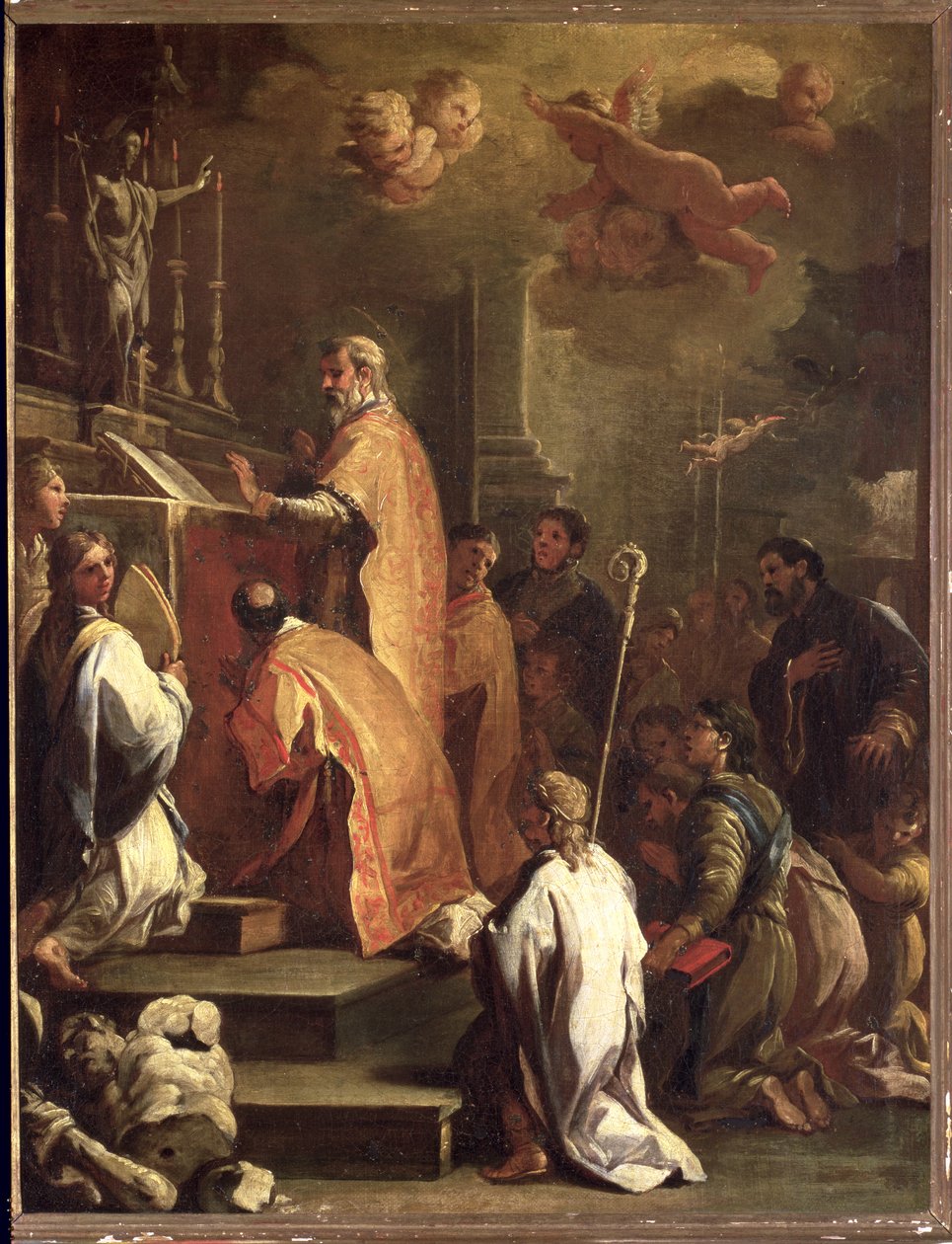 Pyhän Gregorin messu tekijältä Luca Giordano