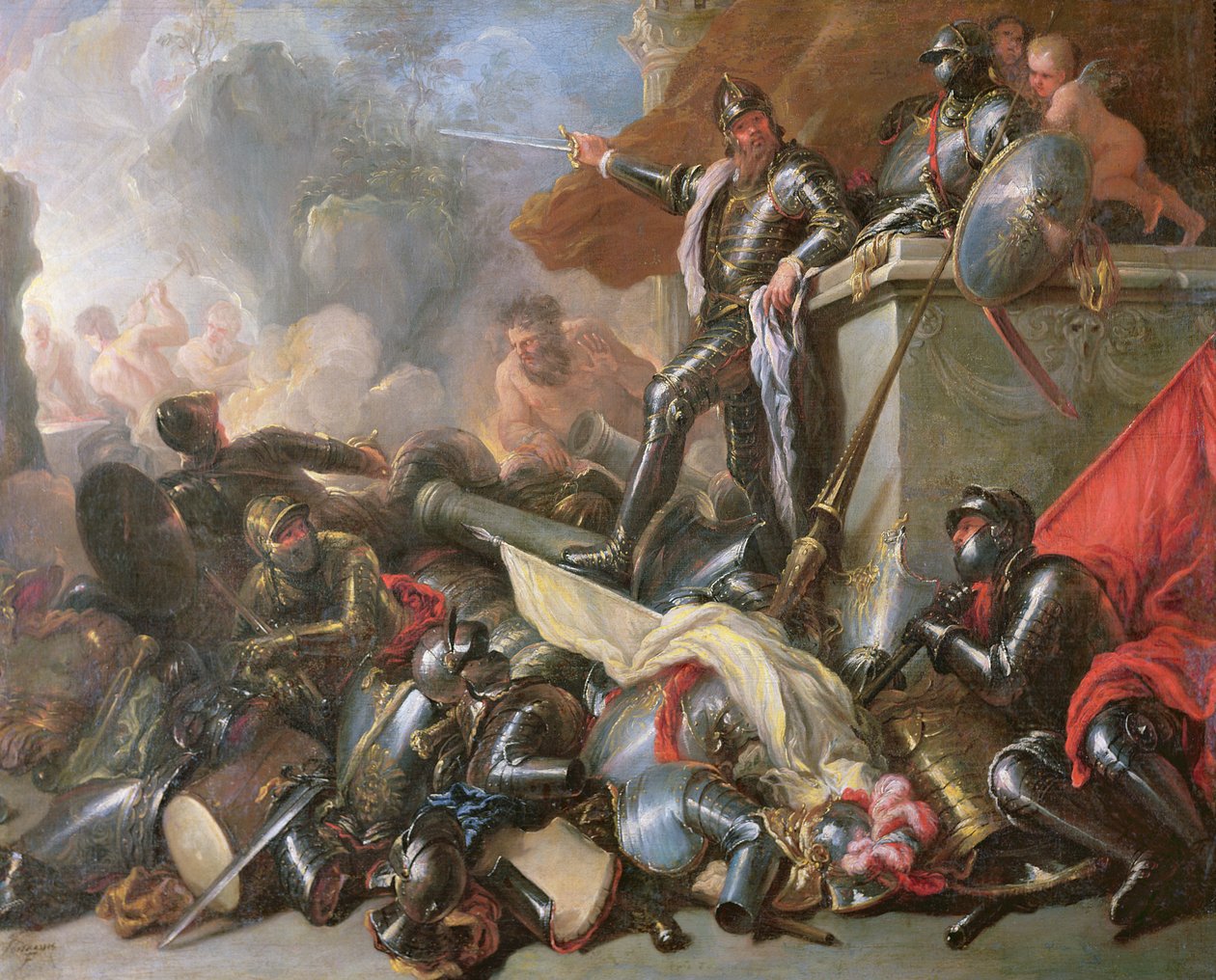 Sota, 1690-1700 tekijältä Luca Giordano