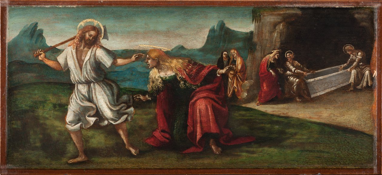 Ylösnoussut Kristus ilmestyy Pyhälle Magdalenalle, n. 1514 (tempera ja öljy puulevylle) tekijältä Luca Signorelli
