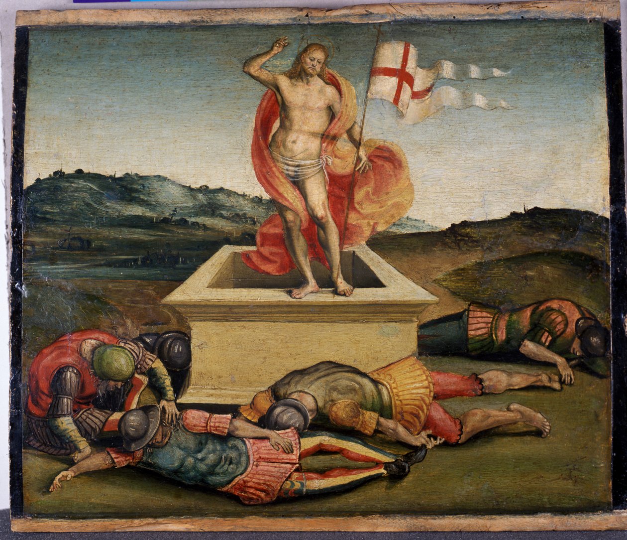 Kristuksen ylösnousemus, n. 1507 (tempera poppelipuulla) tekijältä Luca Signorelli