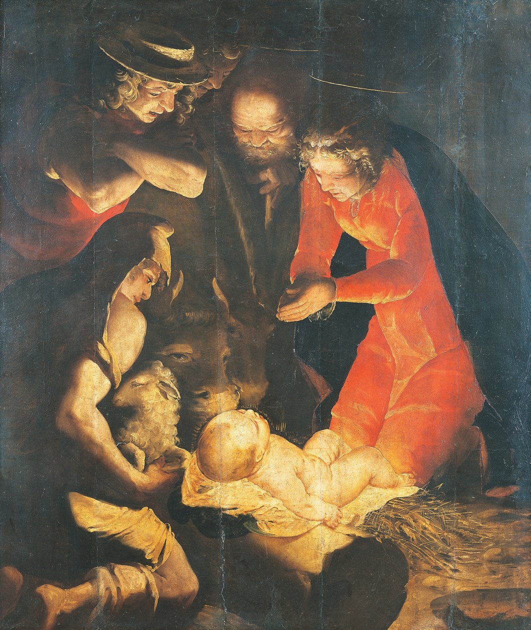 Luca Cambiason (1527-1585) Paimenten palvonta, öljy kankaalle tekijältä Luca Cambiaso