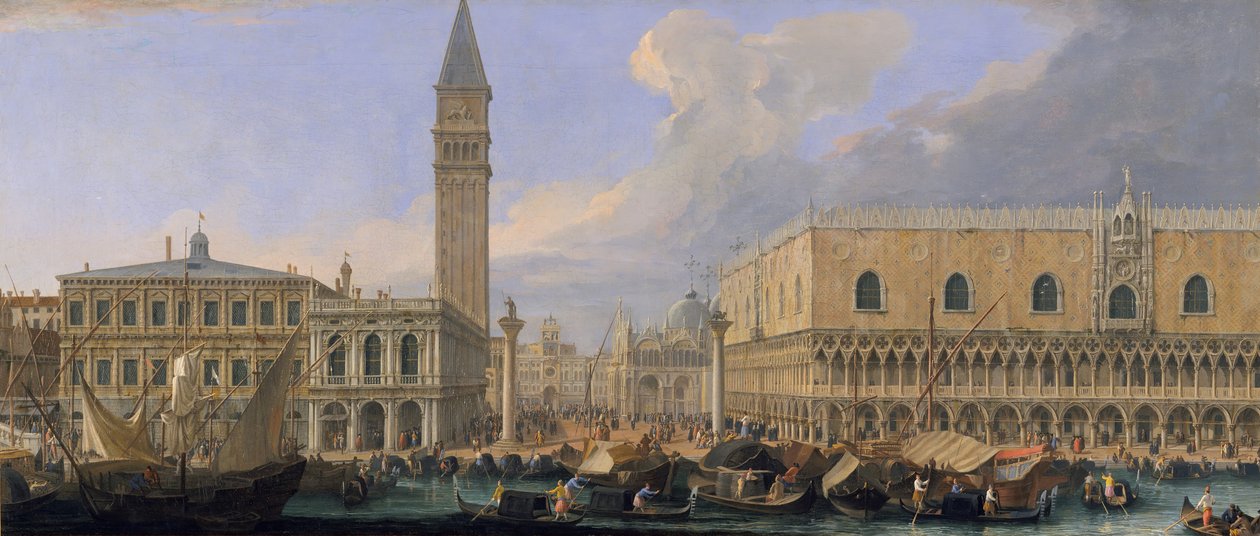 Molo, Venetsia, Bacino di San Marcosta, n. 1709. tekijältä Luca Carlevarijs