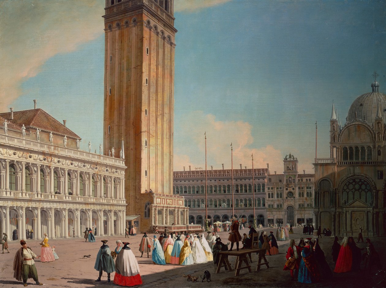 Piazzetta, Venetsia (öljy kankaalle) tekijältä Luca Carlevaris