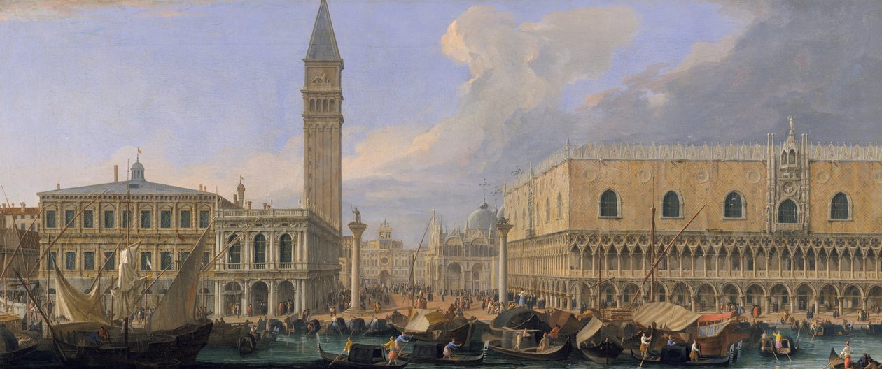 Molo, Venetsia, Bacino di San Marcosta, noin 1709. tekijältä Luca Carlevaris