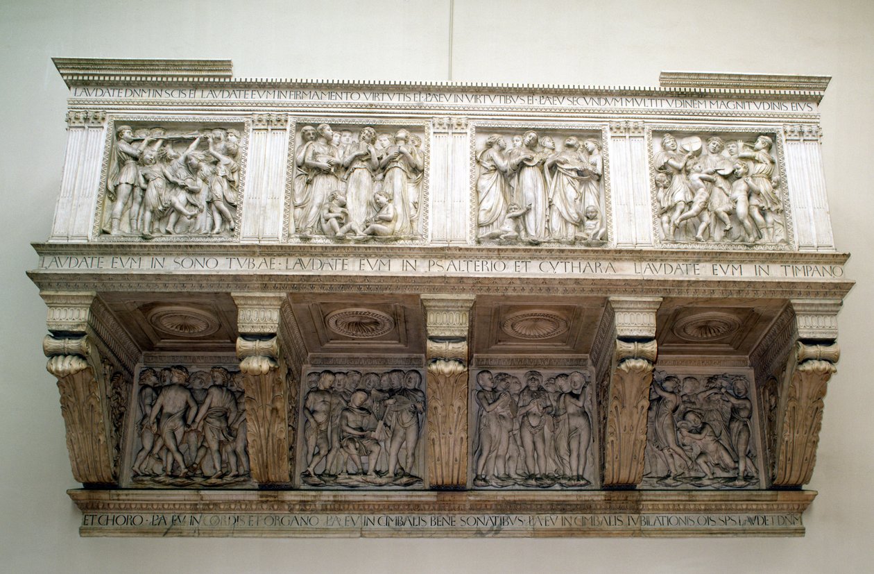 Rekonstruoitu Cantoria, n. 1432-1438 (marmori) tekijältä Luca Della Robbia