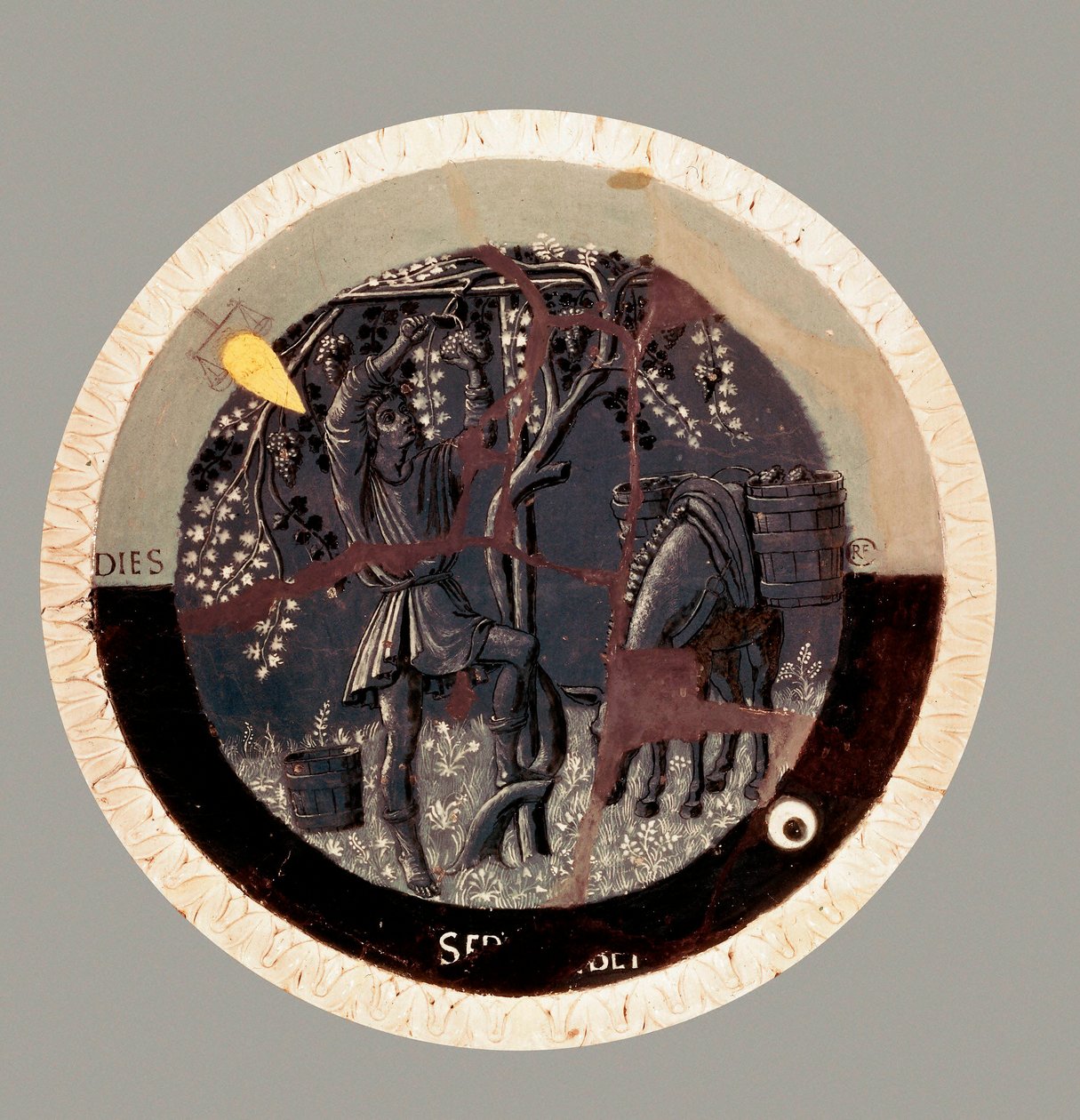 Syyskuu: Luca della Robbian sadonkorjuu, terrakotta tekijältä Luca Della Robbia