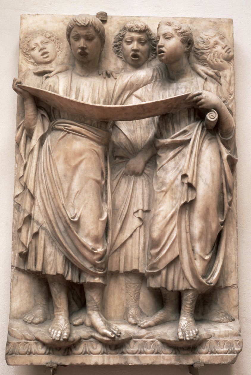 Laulavia enkeleitä, helpotus Kantorialta Luca della Robbia (1400-82), n. 1435 (marmori) tekijältä Luca Della Robbia
