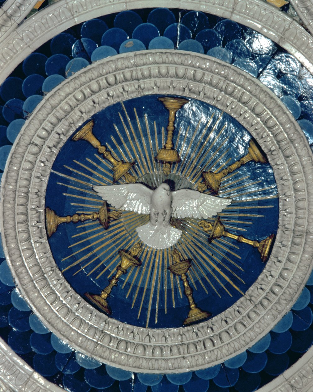 Pyhä Henki, pyöreä muoto Portugalin kardinaalin haudalta, 1460-luku (lasitettu terrakotta) tekijältä Luca Della Robbia