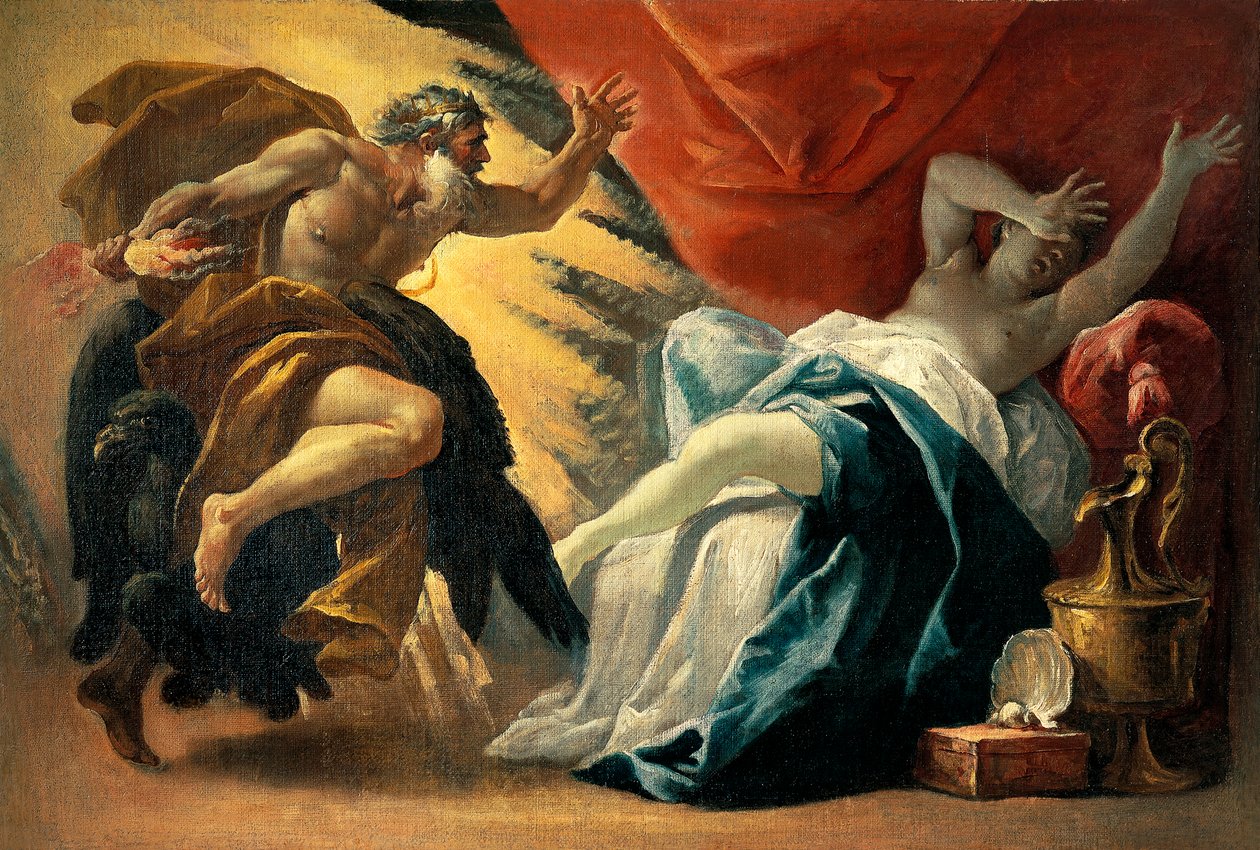 Jupiter ja Semele, Luca Ferrari (1605-1654) tekijältä Luca Ferrari