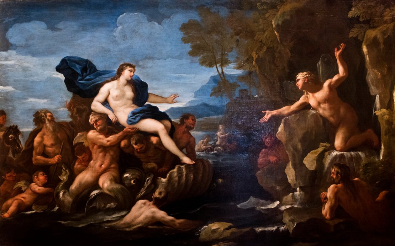 Acis ja Galatea, noin 1682 (öljy kankaalle). tekijältä Luca Giordano