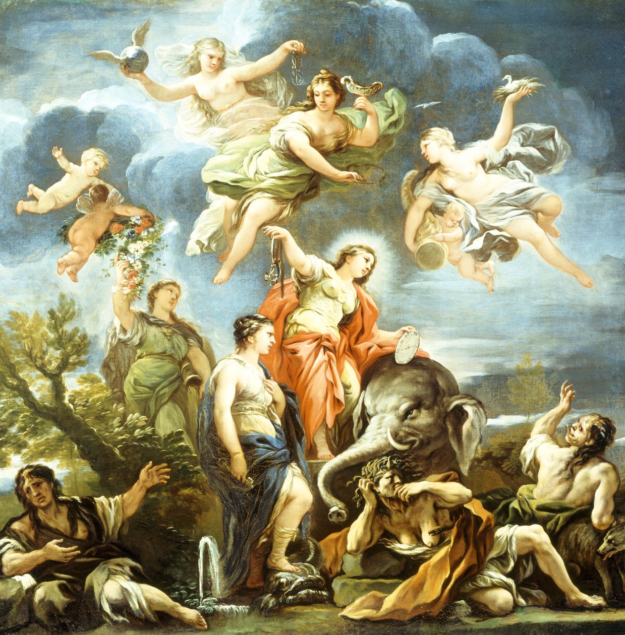 Allegory of Temperance, Luca Giordano, öljy kankaalle tekijältä Luca Giordano
