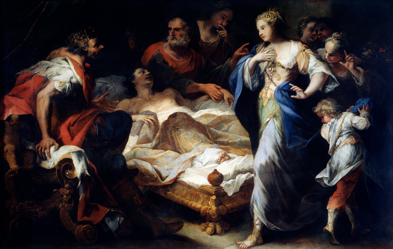 Antiokhos ja Stratonice, 1600-luvun alku tai 1700-luvun alku tekijältä Luca Giordano
